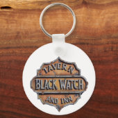 ブラックウォッチタバーン&インのギストレストメタルサイン キーホルダー (正面)