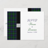 ブラックウォッチタータンチェックケルト応答カード 出欠カード (正面/裏面)