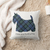 ブラックウォッチタータンチェックスコティッシュテリア クッション (ブランケット)