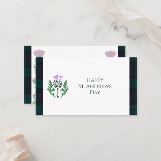 ブラックウォッチタータンチェックセントアンドリュース プレイスカード (正面/裏面インサイチュ)