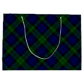 ブラックウォッチタータンチェックブルーグリーンプレイド ラージペーパーバッグ (裏面)