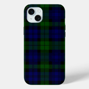 ブラックウォッチタータンチェックブルーグリーンプレイド iPhone 15 MINIケース