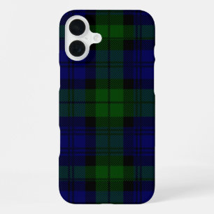 ブラックウォッチタータンチェックブルーグリーンプレイド iPhone 16 PLUSケース