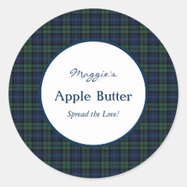 ブラックウォッチタータンチェックプレイドジャムジャムラベルル ラウンドシール