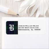 ブラックウォッチタータンチェックプレイドモノグラム住所 シール (インサイチュ)