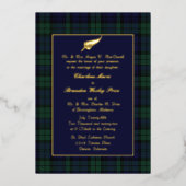 ブラックウォッチタータンチェック結婚プレイド 箔招待状 (正面)