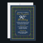 ブラックウォッチタータンチェック90th誕生日招待状 招待状<br><div class="desc">ブラック・ウォッチ・スコットランドタータンチェック90歳の誕生日の招待状。このタータンチェックは有名なブラックウォッチまたはキャンベルのクランタータンチェックである。ブラックウォッチタータンチェックは公式には政府タータンチェックとしても知られており、誰でも衣服できる「オープンタータンチェック」である。特定の氏族とは無縁であるが、多くの場合はキャンベル氏考えのタータンチェックとして成り立っている。伝統と勇敢さを象徴する。軍隊や警察、火災などの緊急通報者によく使われ、スコットランドの歴史は壮大である。誕生日のタータンチェックにピッタリ！文言を年に替える。非常に多目的だ。すべてのフォントは、デザインツールでも同様に変更できる。他の大事な行事にも使え。</div>