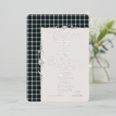 ブラックウォッチドレスタータンチェックプレイド結婚ズ 箔招待状 (立ち正面)