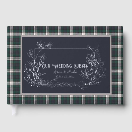 ブラックウォッチドレスモダンオリジナルスコティッシュタータンチェック ゲストブック (正面)