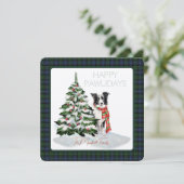 ブラックウォッチ古代タータンチェックハッピーパウィデイズドッグ (スタンド正面)