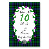 ブラックウォッチ軍隊ケルト結婚ティックのテーブル番号 テーブルナンバー (裏面)