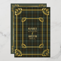 ブラックウォッチ ウェザード タルタン ゴールド フォイル インビテーション