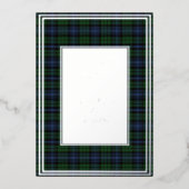ブラックウォッチ 古代 オリジナル タートン シルバー 箔招待状 (正面)