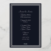 ブラックウォッチ 古代 オリジナル タートン シルバー 箔招待状 (裏面)