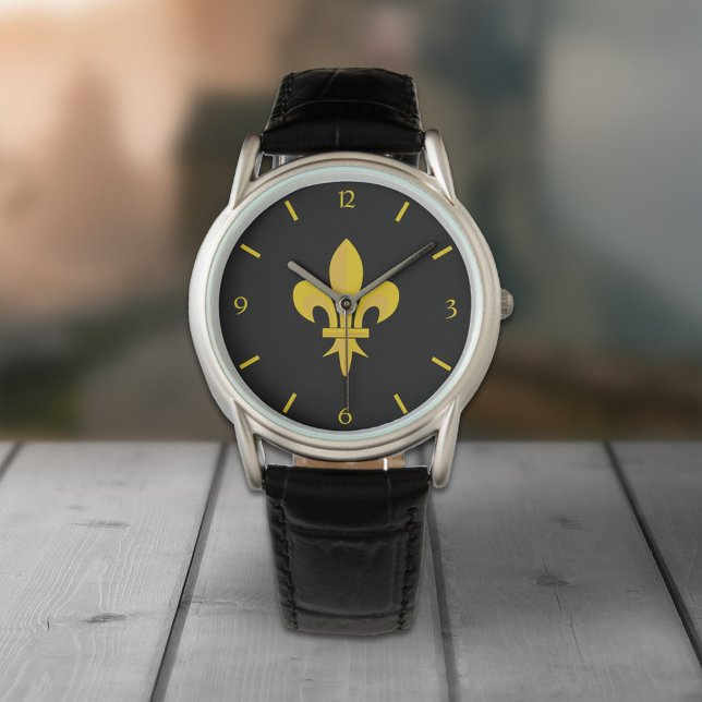ブラックウォッチ(金ゴールド（紋章の）フラ・ダ・リ) 腕時計 (Gold Fleur de Lis Black Watch)