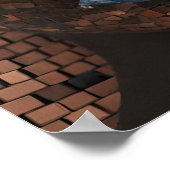 ブラックウォメンズブルーコッパー顔ウォールアート ポスター (角)