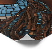 ブラックウォメンズブルーコッパー顔ウォールアート ポスター (角)