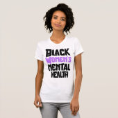 ブラックウォメンズメンタルヘルス認識度 Tシャツ (正面フル)