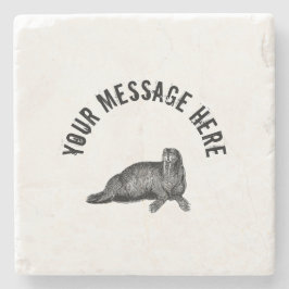 ブラックウォラスシンプルイラストレーション ストーンコースター