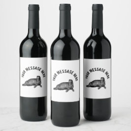 ブラックウォラスシンプルイラストレーション ワインラベル