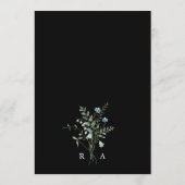 ブラックウォーエレガントターカラーのワイルドフラワー結婚ズメニュー メニュー (裏面)