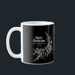ブラックウォーエレガントターカラー植物性クリスマスシック コーヒーマグカップ<br><div class="desc">黒いモダン素朴な水の色の乾燥エレガント植物性フローラ消色の色の休日クリスマスデコールマグ。</div>