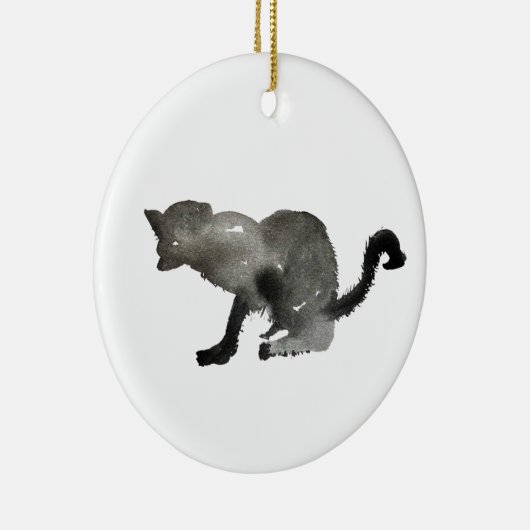 ブラックウォーターかっこいカラー猫 セラミックオーナメント (右)