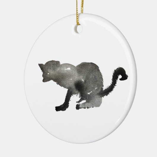 ブラックウォーターかっこいカラー猫 セラミックオーナメント (左)