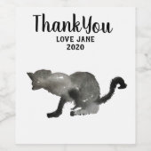 ブラックウォーターかっこいカラー猫 ワインラベル (シングルラベル)