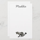 ブラックウォーターかっこいカラー猫 便箋 (正面/裏面)