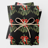 ブラックウォーターの色のクリスマスパターンセット ラッピングペーパーシート (インサイチュ)