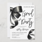 ブラックウォーターカラーコケット弓卒業写真 招待状 (正面)