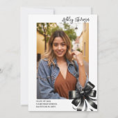 ブラックウォーターカラーコケット弓卒業写真 招待状 (裏面)