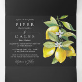 ブラックウォーターカラーシトラスレモン結婚ブロッサム 三つ折り招待状 (内部中)