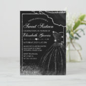 ブラックウォーターカラードレス&シルバーグラムエッジスイート16 招待状 (スタンド正面)