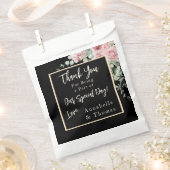 ブラックウォーターカラーピンク結婚フローラ フェイバーバッグ (クリップ留めされた状態)