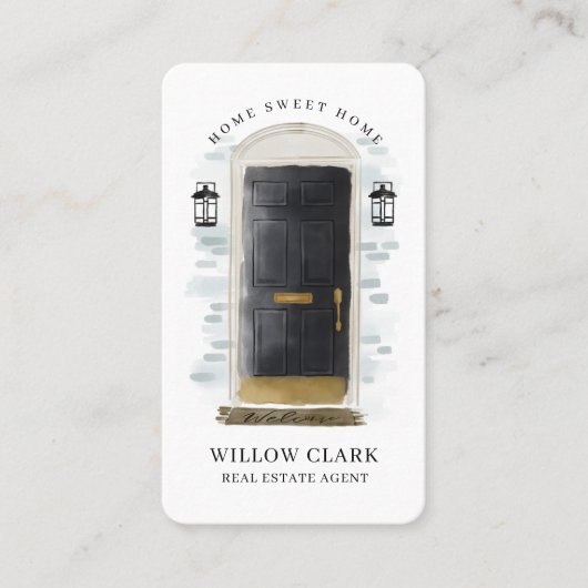 ブラックウォーターカラーフロントドア実在エステートエージェント 名刺 (正面)