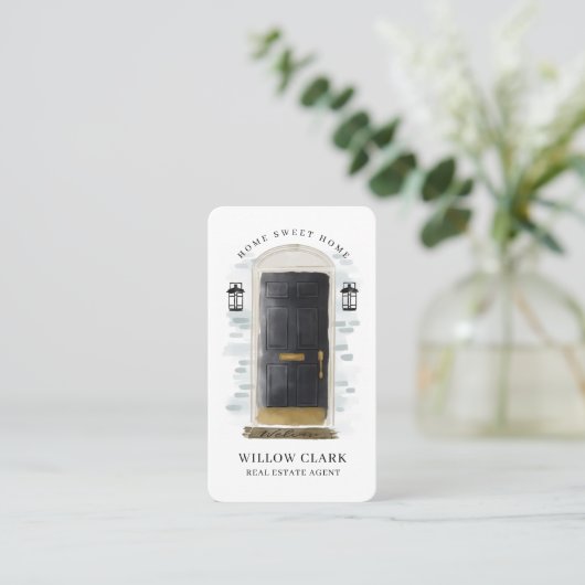 ブラックウォーターカラーフロントドア実在エステートエージェント 名刺 (スタンド正面)