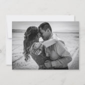 ブラックウォーターカラーミニマルウェディングフォト セーブザデート (裏面)