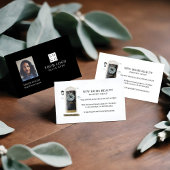 ブラックウォーターカラー前面ドアリース写真とロゴ 名刺