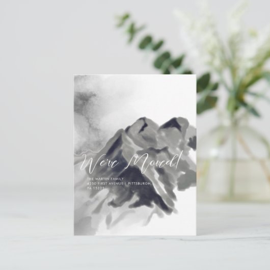 ブラックウォーターカラー山々の動きのお知らせ ポストカード (スタンド正面)