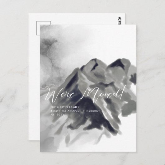 ブラックウォーターカラー山々の動きのお知らせ ポストカード (正面/裏面)