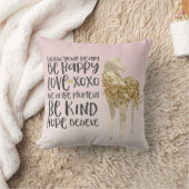 ブラックウォーターカラー感動的金ゴールドユニコーン クッション (ブランケット)