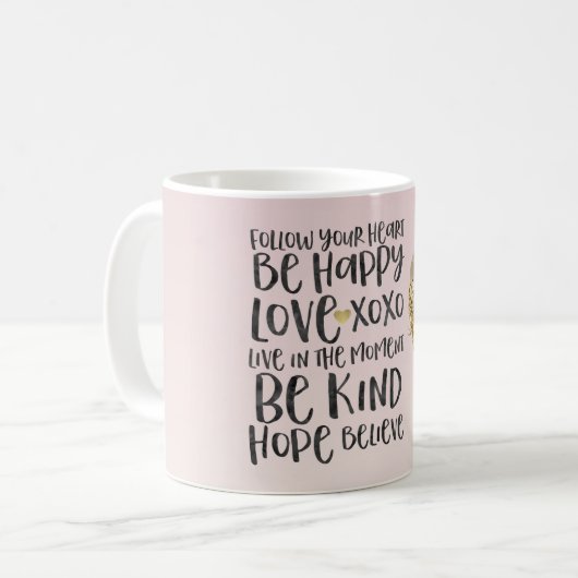 ブラックウォーターカラー感動的金ゴールドユニコーン コーヒーマグカップ (正面左)