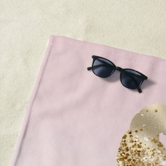 ブラックウォーターカラー感動的金ゴールドユニコーン ビーチタオル (インサイチュ)