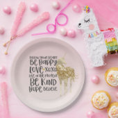 ブラックウォーターカラー感動的金ゴールドユニコーン ペーパープレート (パーティー)