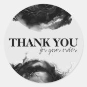 ブラックウォーターカラー抽象スモールビジネスありがとう ラウンドシール (正面)
