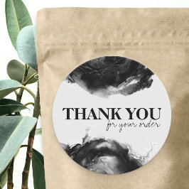 ブラックウォーターカラー抽象スモールビジネスありがとう ラウンドシール
