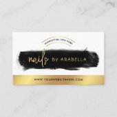 ブラックウォーターカラー金ゴールドグリッターマニキュアネイルアーティスト 名刺 (正面)