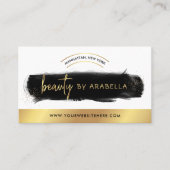 ブラックウォーターカラー&金ゴールドメイクアップまぶし美しいサロン 名刺 (正面)